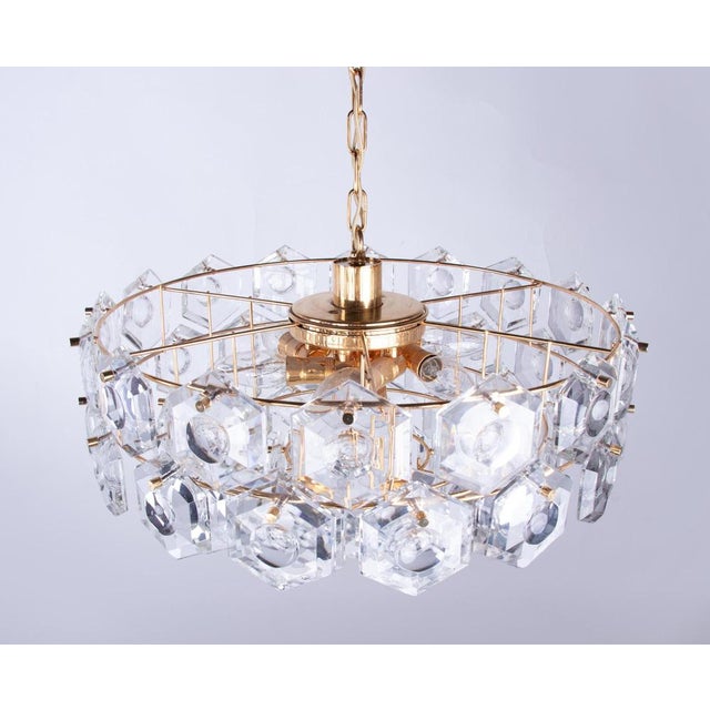 Gold-Plated Kinkeldey Chandelier in Crystal & Brass, Germany, 1960s For Sale - Image 11 of 14