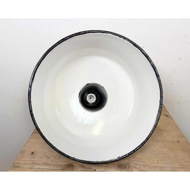 Large Industrial Grey Enamel Factory Pendant Lamp from Zaos, 1960s For Sale - Image 17 of 18