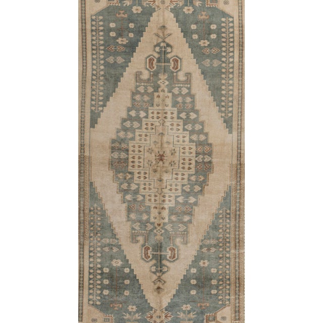 Tan Vintage Circa 1940 Beige Turkish Oushak Hand Knotted Wool Rug 5'7 X 10'2 For Sale - Image 8 of 12