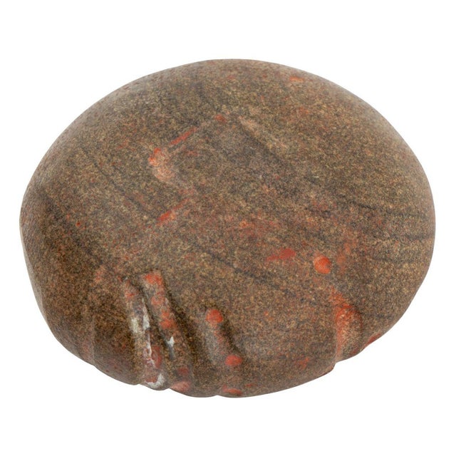 Mexican Mayan Human Head Carved Stone Celt For Sale - Image 3 of 4