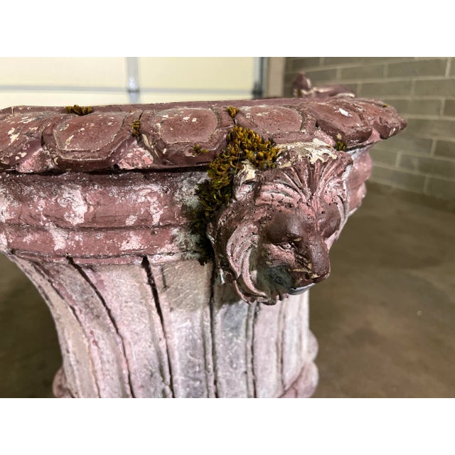 Pair of beautiful 19th Century French Zinc Garden Urns with a White finish. The urns have a wonderful patina for years of...