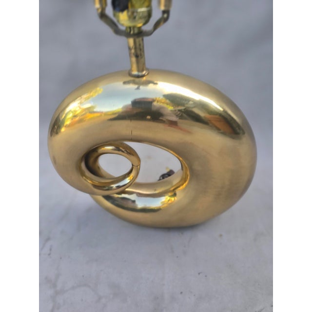 1970s Vintage Solid Brass Swirl Lamp For Sale - Image 5 of 11