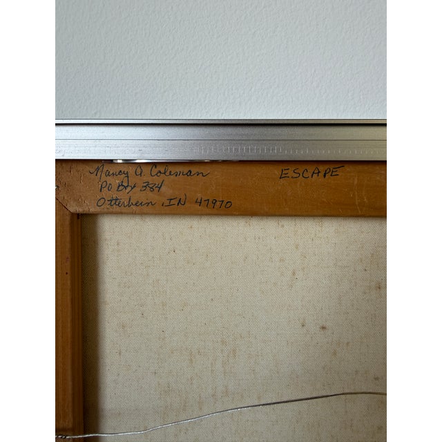 Vintage Noney Coleman "Escape" Geometric Abstract Oil on Canvas – Framed For Sale - Image 11 of 12