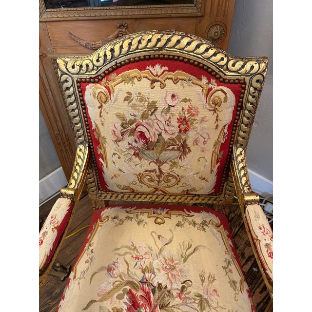 Giltwood & Tapestry Armchair For Sale - Image 13 of 16