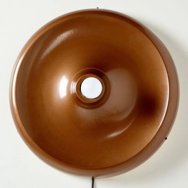 Brown Brown Metal Wall Lamp, 1970s For Sale - Image 8 of 11