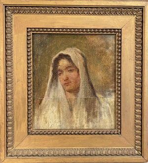 Luigi Galli, Portrait of a Woman, 19th Century, Oil on Panel, Framed