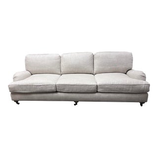 Restoration Hardware English Roll Arm Fabric Sofa For Sale