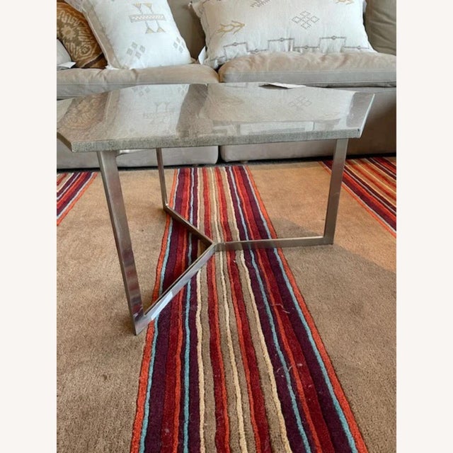 Stone Gray Light Gray Stone Coffee Table Custom For Sale - Image 8 of 8