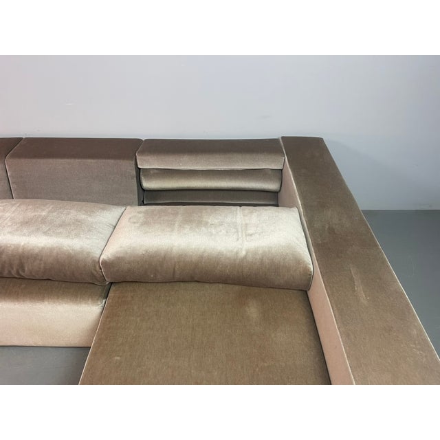 Modular Sofa in Champagne Velvet from Walter Knoll, Germany, 1970s, Set of 4 For Sale - Image 14 of 18