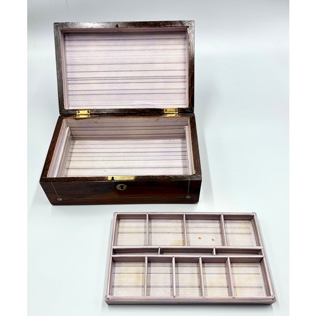 Antique 19th Century English Rosewood & Mother of Pearl Inlay Box For Sale - Image 10 of 15
