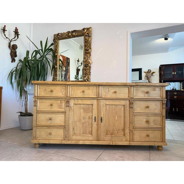 Brown Rustic Farmhouse Chest of Drawers in Pine For Sale - Image 8 of 15