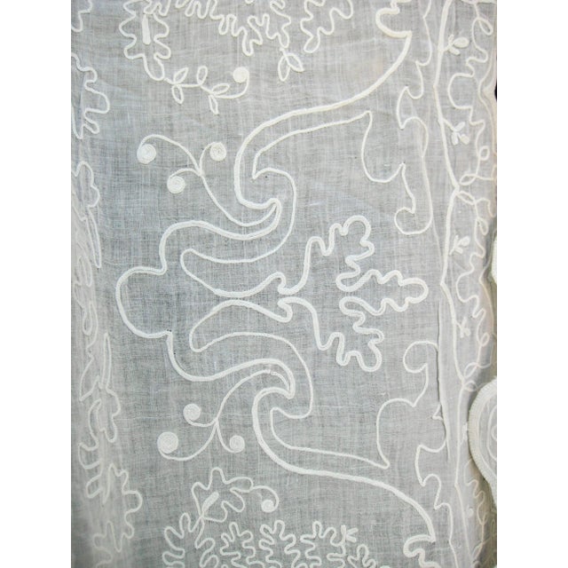 White Mid 19th Century Pair of French Embroidered in Fine Cotton Sheer Curtains Napoleon III For Sale - Image 8 of 15