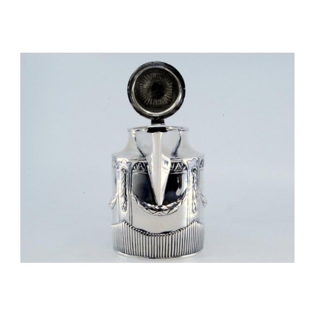 Fluted Silver Teapot with Scrolls and Garlands For Sale - Image 9 of 11