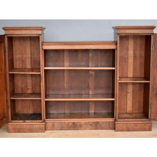 Late 19th Century Victorian Open Bookcase in Walnut, 1870 For Sale - Image 5 of 12