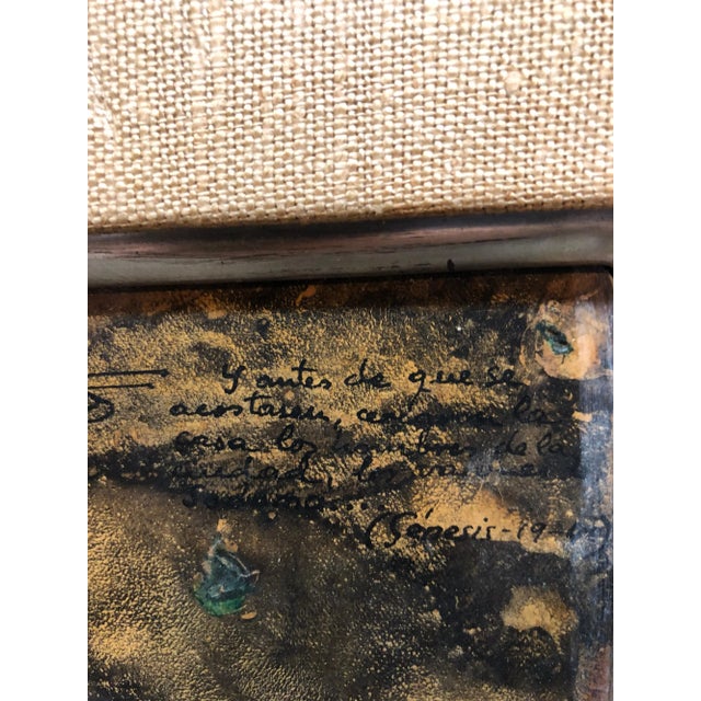 Paint Unknown, Signed Castro Abstract Expressionist 1960s Latin American Oil Painting Collage, 1964 For Sale - Image 7 of 10