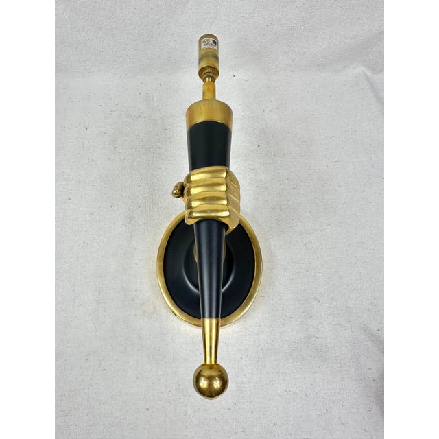 Metal Jonathan Adler Left Hand Brass Sconce For Sale - Image 7 of 12