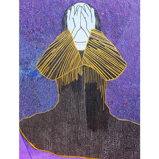 2020s Chambers of Her Sorrows, Figurative Abstract, Janet Adegoke (2021) Acrylic on Canvas For Sale - Image 5 of 9