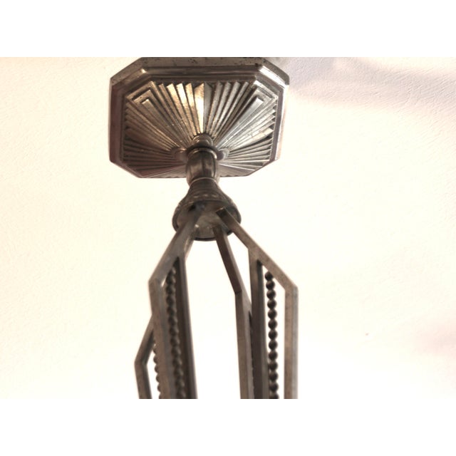 French 4-Arms Chandelier by Muller Frères for Muller Frères, 1930s For Sale - Image 10 of 11