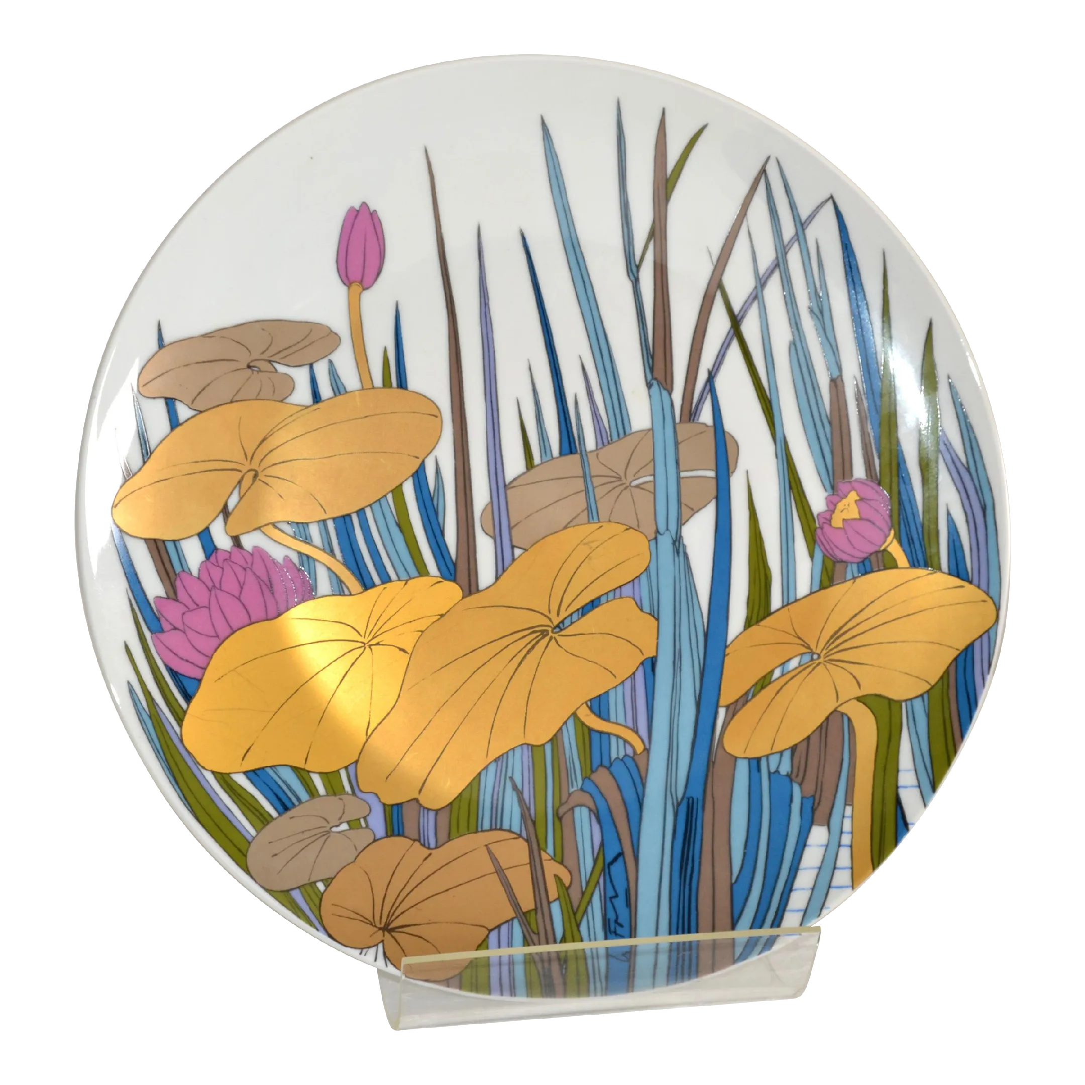 1970s Original Rosenthal Porcelain Flower Plate Studio-Linie