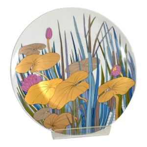 1970s Original Rosenthal Porcelain Flower Plate Studio-Linie Germany by Wolfgang Bauer