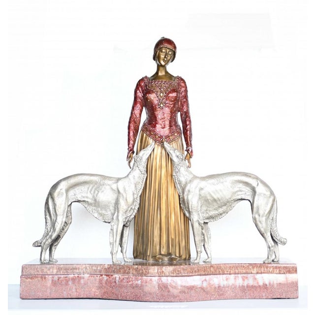 Chiparus, Eternal Friends, 1890s, Bronze & Marble For Sale - Image 11 of 18