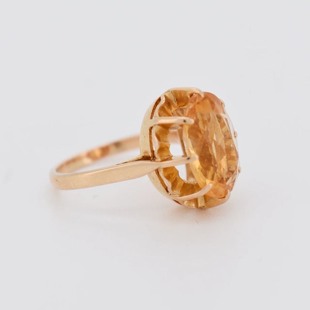 Late 20th Century Vintage Gold and Citrine Ring, Size 5.75 For Sale - Image 5 of 5