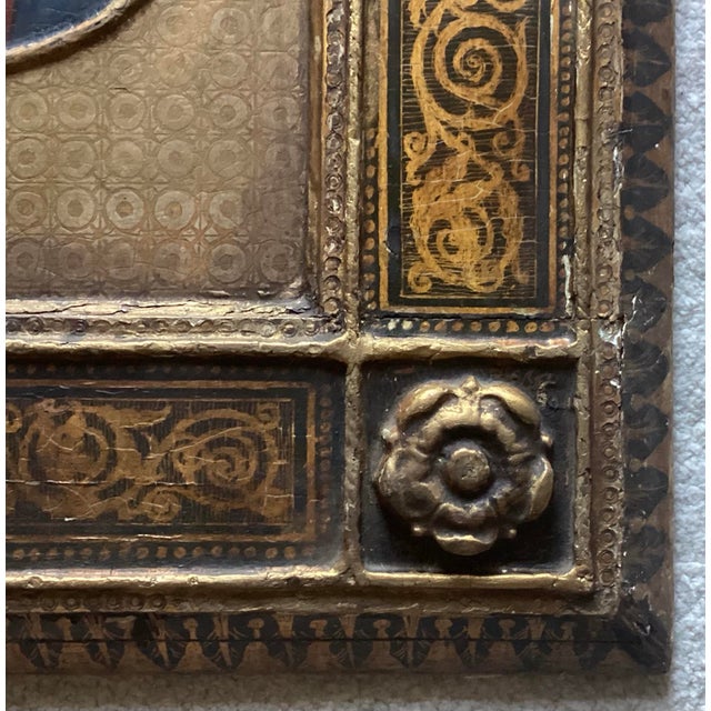 16th/17th C. Italian Old Master Antique Oil on Ornate Wood Panel Religious Icon For Sale In Washington DC - Image 6 of 10
