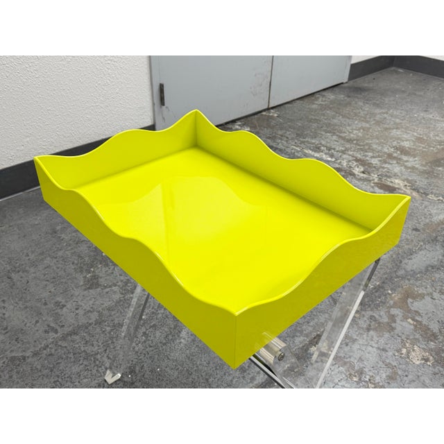 Rita Konig for the Lacquer Company Belles Rives Lime Green Tray, Large For Sale In San Francisco - Image 6 of 12