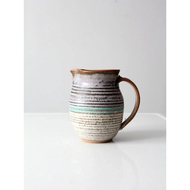 Vintage Signed Studio Pottery Pitcher For Sale - Image 13 of 13
