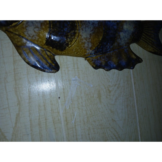 1970s Vintage 70s Vallauris French Majolica Ceramic Fish Wall Art For Sale - Image 5 of 7