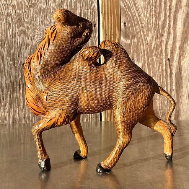 This exquisite Vintage Boho Shanghai Weave Camel showcases the artistry of handwoven design with its intricate texture and...