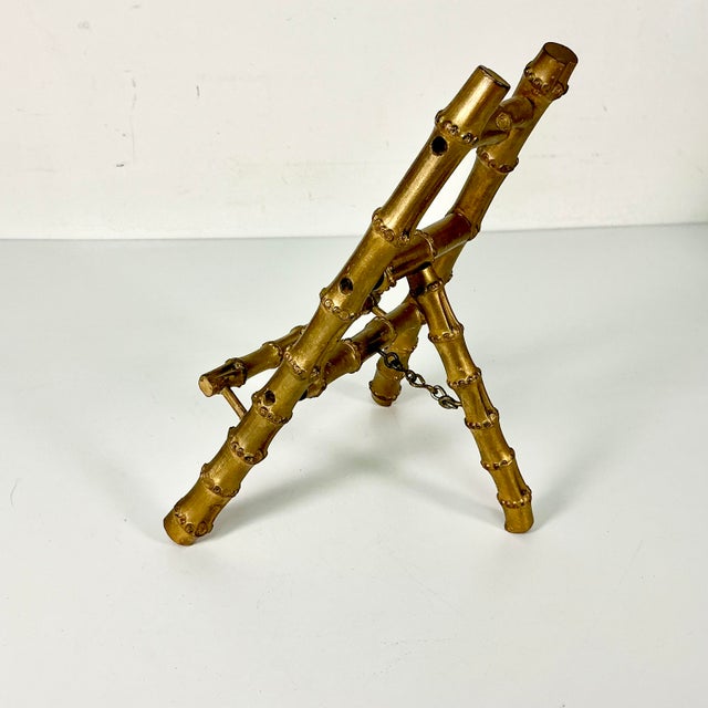 1970s 1970s Vintage Chinoiserie Hollywood Regency Boho Chic Large Bamboo Tabletop Easel. For Sale - Image 5 of 11