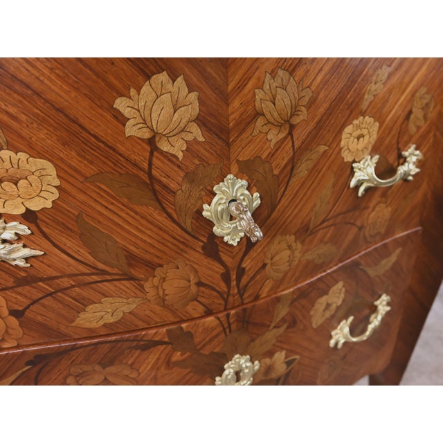 Small Louis XV Style Marquetry Commode, 1900s For Sale - Image 9 of 18