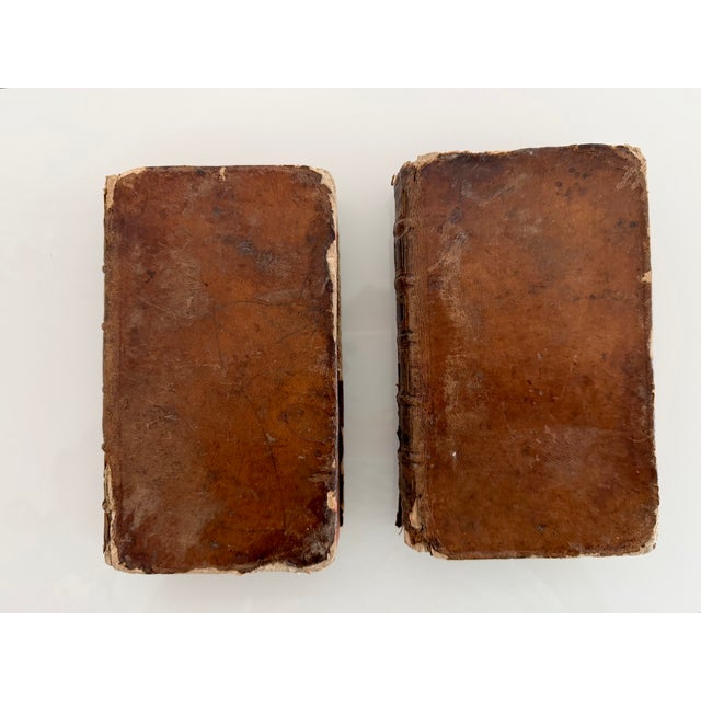 Antique 18th-Century French Apothecary Books, Paris 1739 – Original Leather (Set of 2) For Sale - Image 4 of 13
