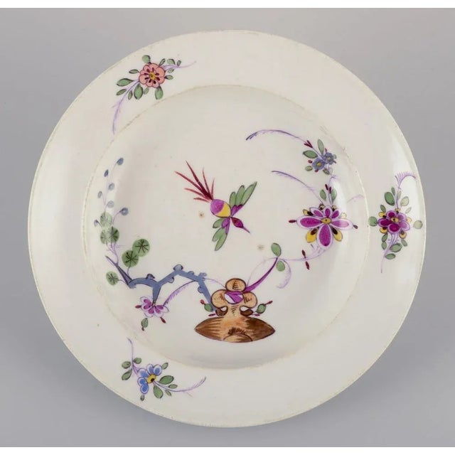 Meissen, Germany. A set of four antique porcelain soup plates. Hand-painted, ‘Kakiemon’ decoration. 19th century. Marked....