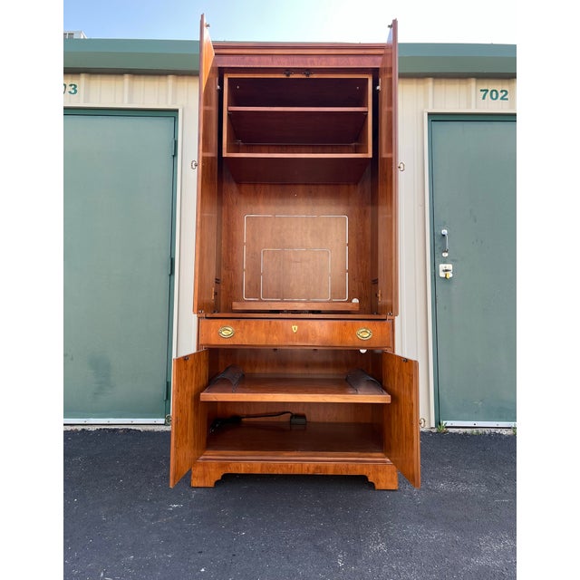 Drexel Heritage Mahogany Media Cabinet Armoire For Sale - Image 12 of 12