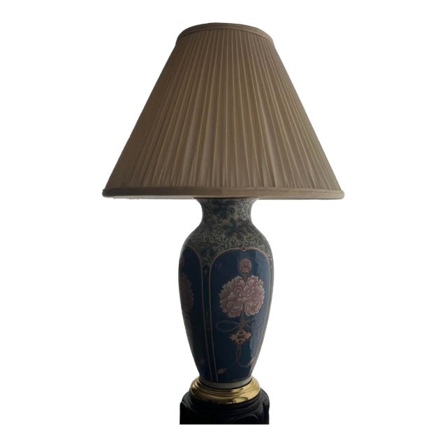 Ethan Allen Enameled Brass Chinese Ginger Chinoiserie Jar Table Lamp For Sale