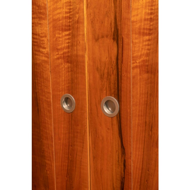 Tall Italian Sideboards in Walnut Veneer, 1980, Set of 2 For Sale - Image 11 of 16