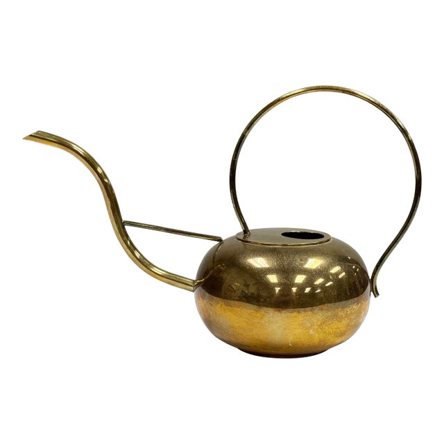 Vintage Sculptural Brass Watering Can For Sale