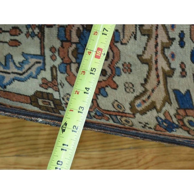 1880s Antique Persian Bakshaish Ivory Gallery Medallion Rug For Sale - Image 10 of 13