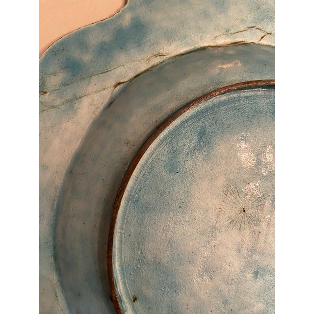 Sky Blue Pair of Early 20th Century Chinese Cloisonné Enamel Plates For Sale - Image 8 of 12