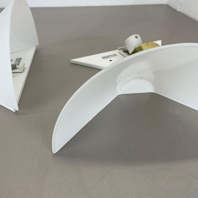 Vintage Brass and Satin Glass Wall Lights from Glashütte Limburg, 1970s, Set of 2 For Sale - Image 17 of 18