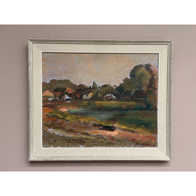 Swedish Artist, Village, 1950s, Oil on Canvas, Framed For Sale - Image 17 of 18