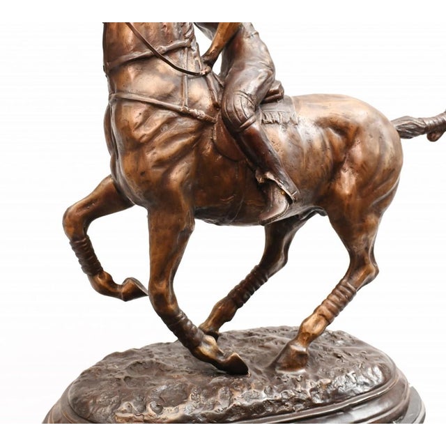 Unknown, Polo Player Horse Jockey Statue, Bronze For Sale - Image 6 of 18