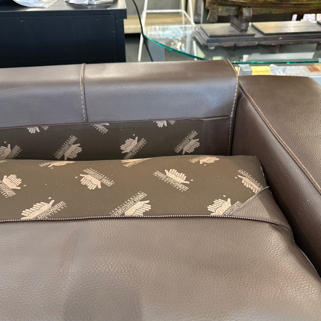 Gamma Arredamenti Quattro Leather Sectional With Chaise Lounge For Sale - Image 11 of 12