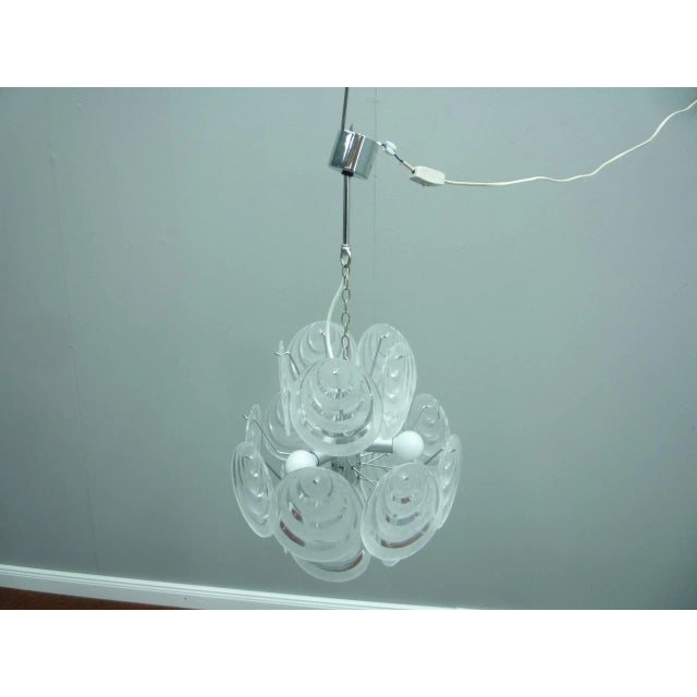 Mid-Century Modern Mid-Century Italian Acrylic Glass and Chrome Pendant Lamp, 1960s For Sale - Image 3 of 8