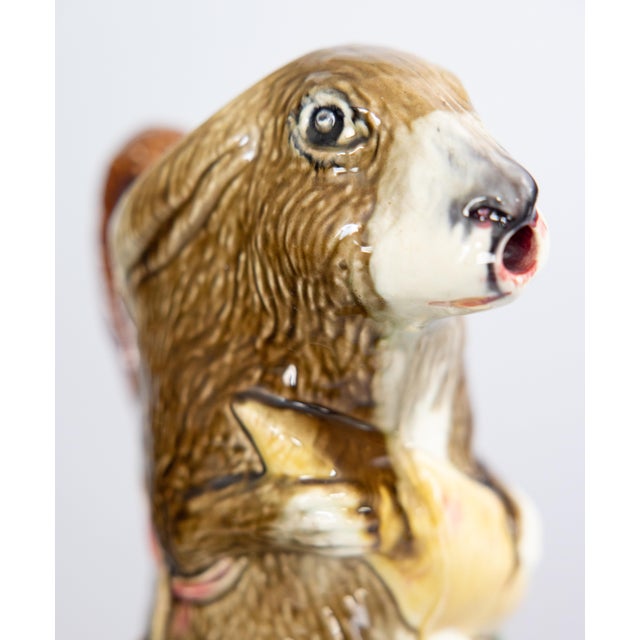 Ceramic 19th Century French Orchies Majolica Rabbit Pitcher For Sale - Image 7 of 11