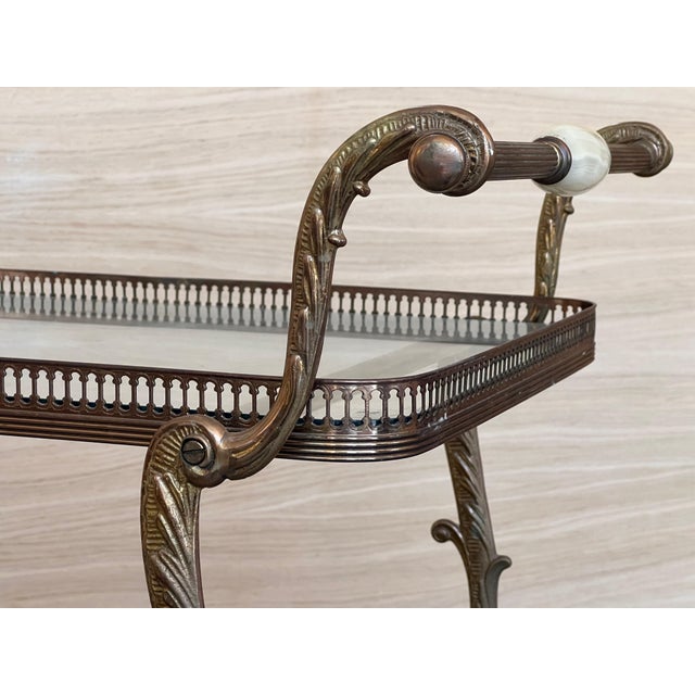 Late 20th Century Baroque Bronze Two Tier Bar or Tea Cart For Sale - Image 12 of 18