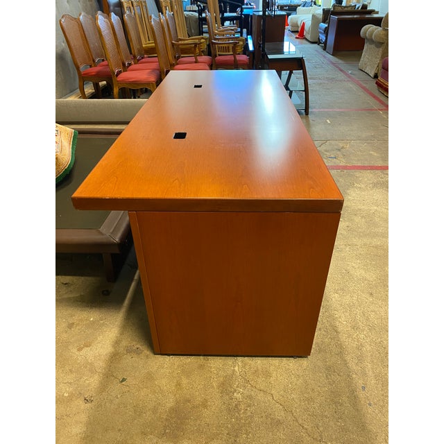 Knoll Reff Cherry Wood Executive's Desk Chairish