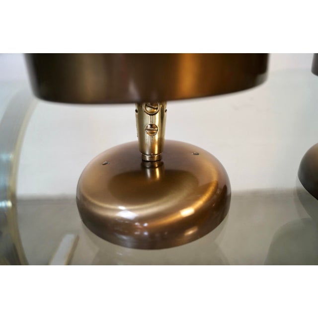1950’s Mid-Century Modern Aluminum Brass Sconces - A Pair For Sale - Image 11 of 12